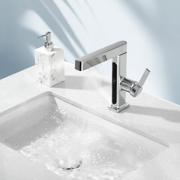 Lefton Single-Hole Pull-Out Faucet with Temperature Display-BF2206
