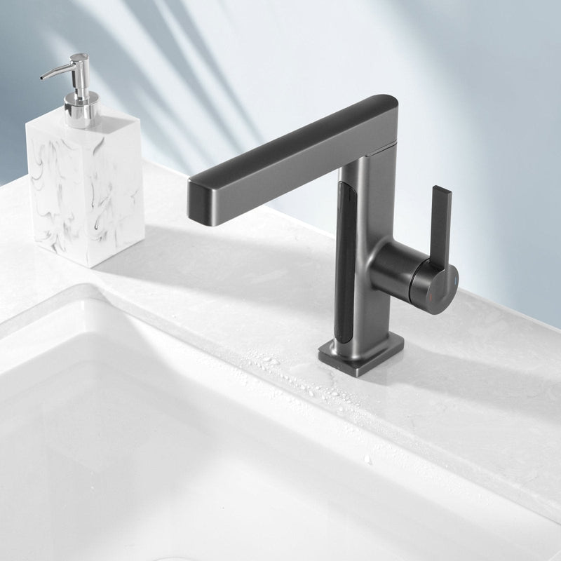 Lefton Single-Hole Pull-Out Faucet with Temperature Display-BF2206