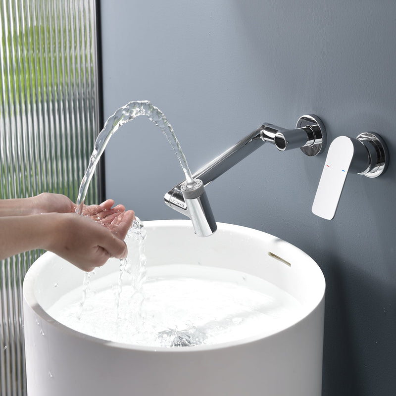 Lefton Single-Handle Wall Mount Bathroom Faucet with Temperature Display-BFWM2401