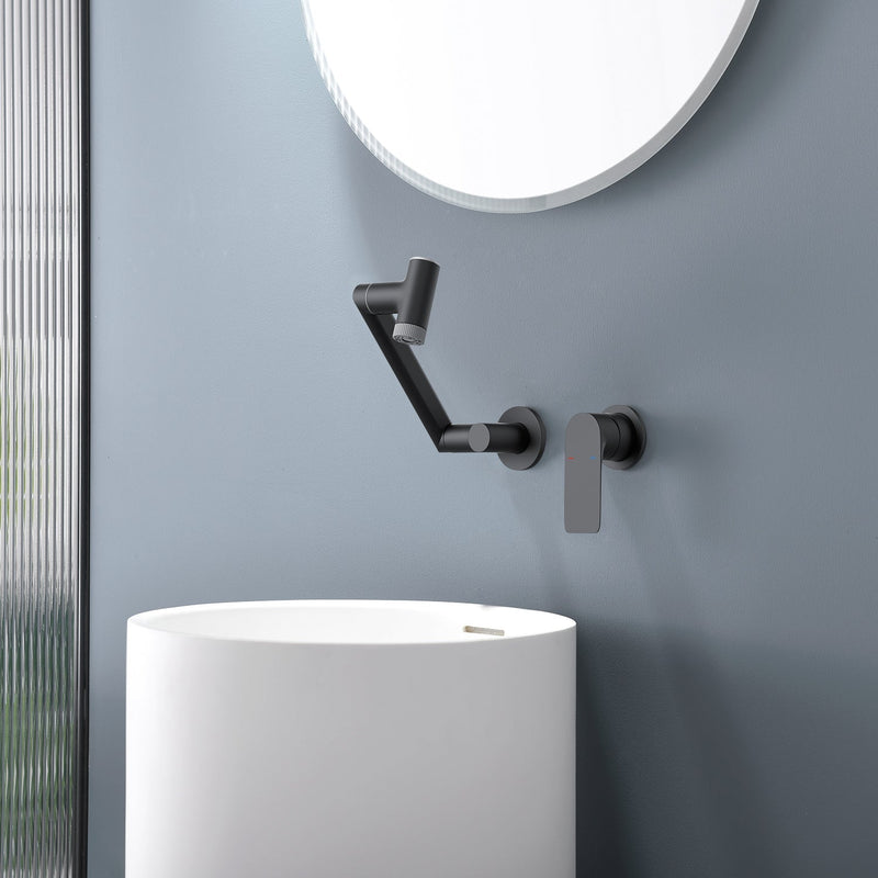 Lefton Single-Handle Wall Mount Bathroom Faucet with Temperature Display-BFWM2401