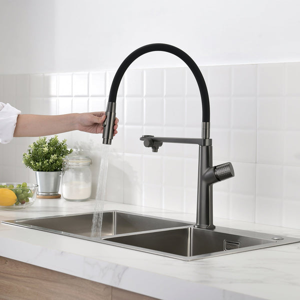 Lefton Copper Kitchen Single-Hole Rotatable Faucet with Water Filter-KF2208