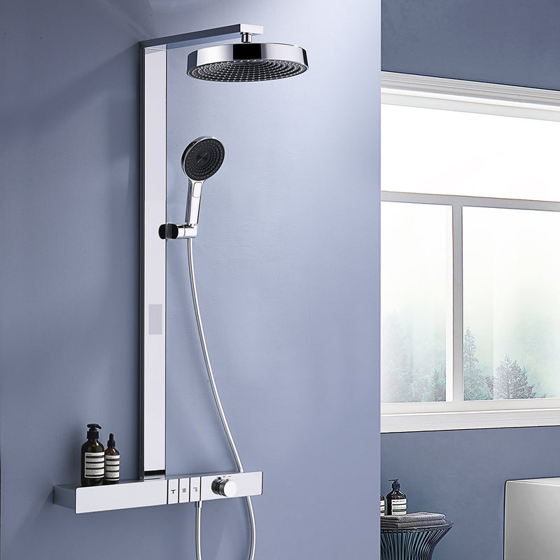 Lefton Thermostatic Shower System with Rainfall Showerhead & Digital Temperature Display-RSS2301